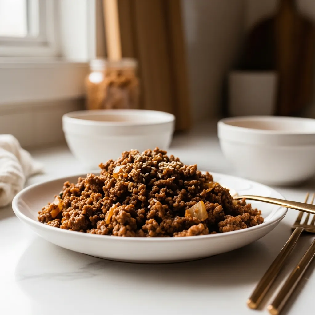 Quick and easy Korean ground beef bowl recipe for busy weeknight dinners.
