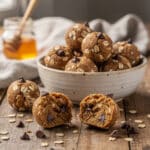 Easy peanut butter energy balls recipe with oats and chocolate chips