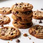 Brown butter chocolate chip cookies with crispy edges and melty chocolate chips