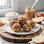 High protein apple bites are a healthy no bake energy ball snack.