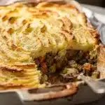 Cozy homemade shepherd's pie with creamy mashed potato and savory meat filling