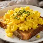 Quick creamy scrambled eggs on toast recipe for a delicious bright breakfast