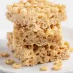 Classic golden Rice Krispie Treats with a glossy marshmallow coating.