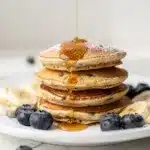 Mini banana pancakes made from one overripe banana for moist tenderness
