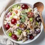 Creamy Greek yogurt chicken salad with grapes and almonds