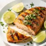 Juicy honey lime grilled chicken with fresh cilantro garnish.